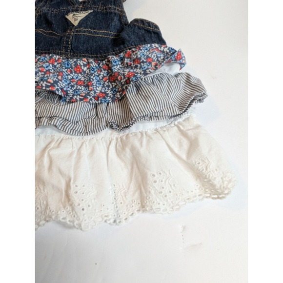 Oshkosh Baby Girl Clothes 12 Month Vestbak Cute Jean Lace Floral Jumper Dress - Picture 4 of 9